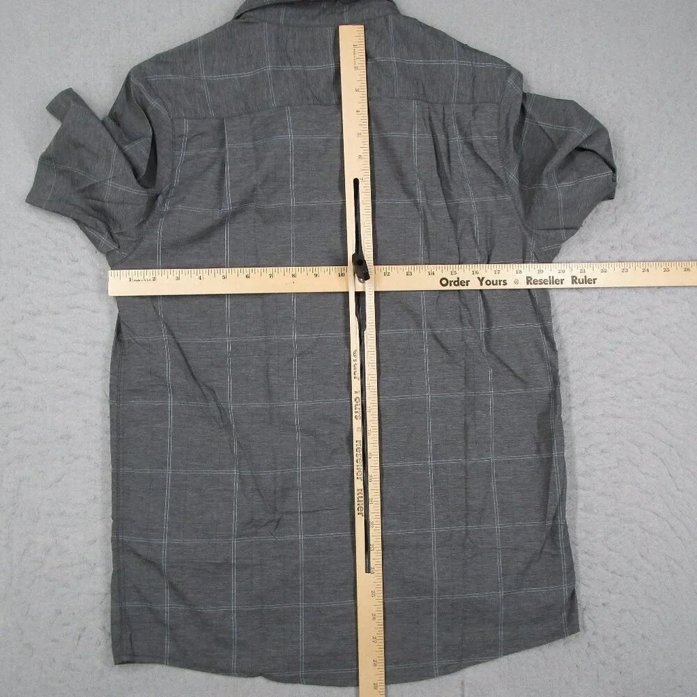 Travis Mathew Shirt Mens Medium Gray Check Short Sleeve Performance Casual Work - Picture 4 of 7